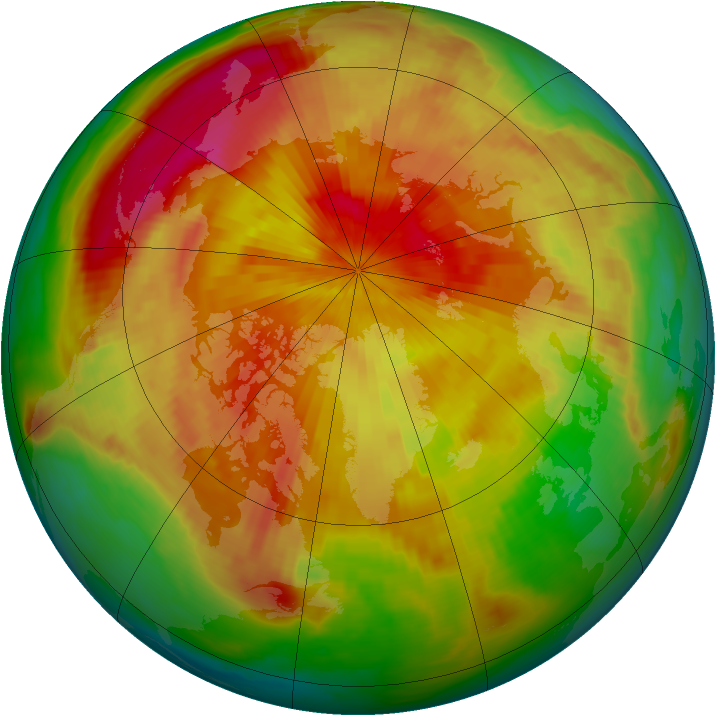 Arctic ozone map for 17 April 1985